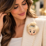 5 cm_PAF Doll Brooch – Blonde Side Bun - Image 2