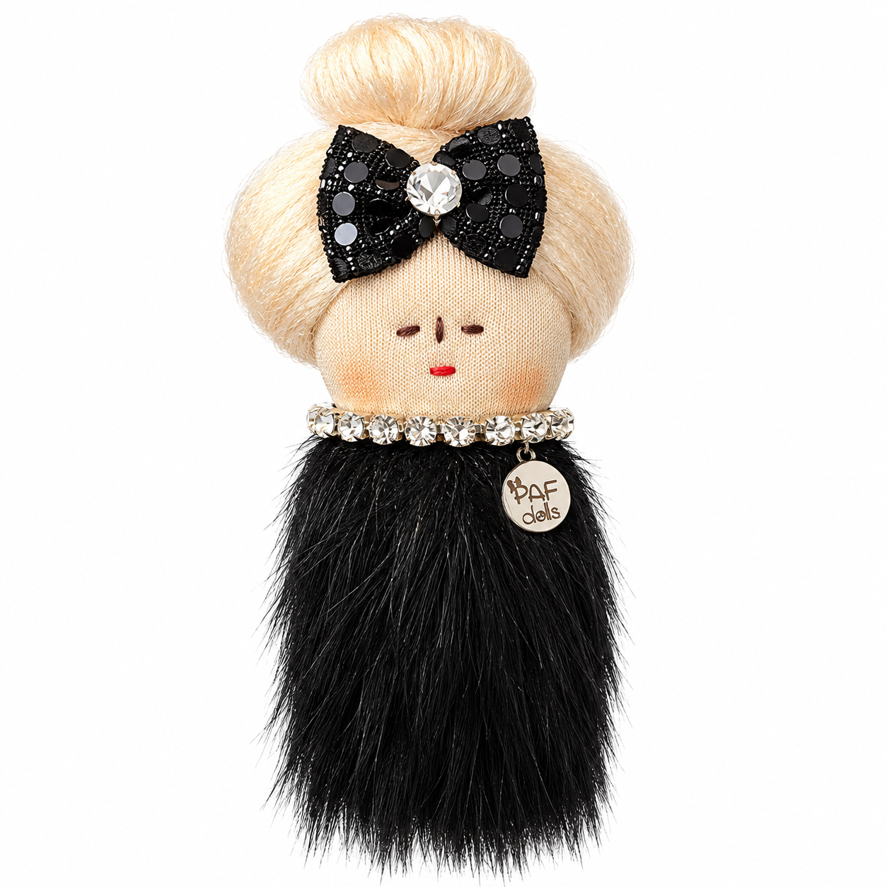 EB487F71-998B-4424-86AA-1AF9042E7CFC 9 cm_PAF Doll Brooch – Glamorous Black Elegance - Image 1