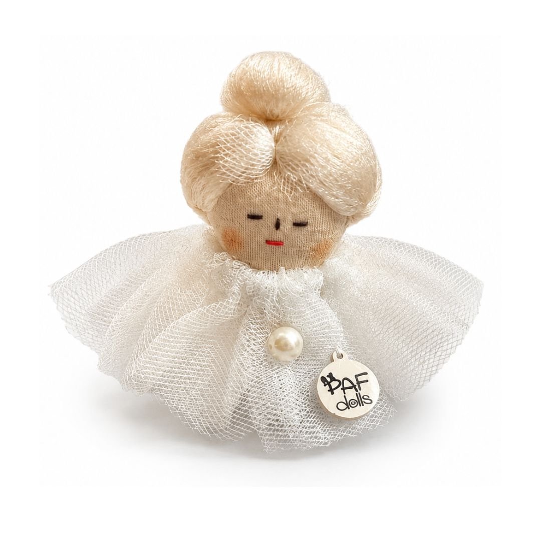 35 9 cm_PAF Doll Brooch - White Tutu Dress - Image 1