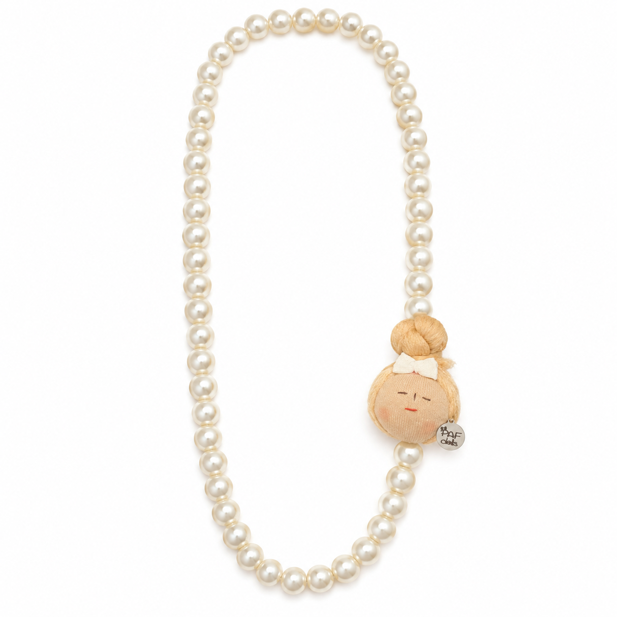 8D83960C-C6F1-4B8C-B4A9-E9BD72E44B2F PAF Doll Long White Necklace - Image 1